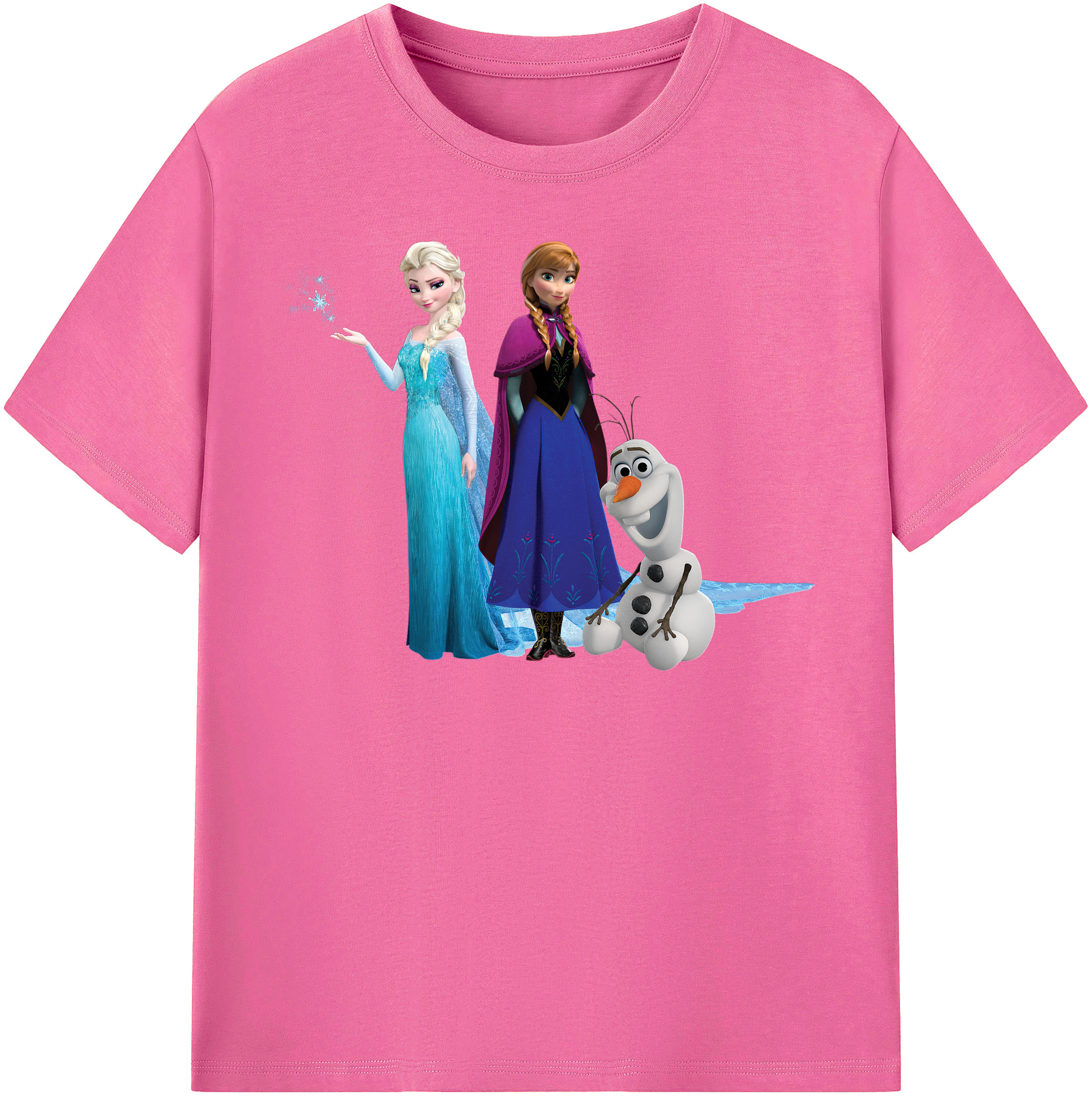（画像用） アナと雪の女王 アンナ エルサ Frozen Anna Elsa レディースカジュアルプリントTシャツ（綿100％）